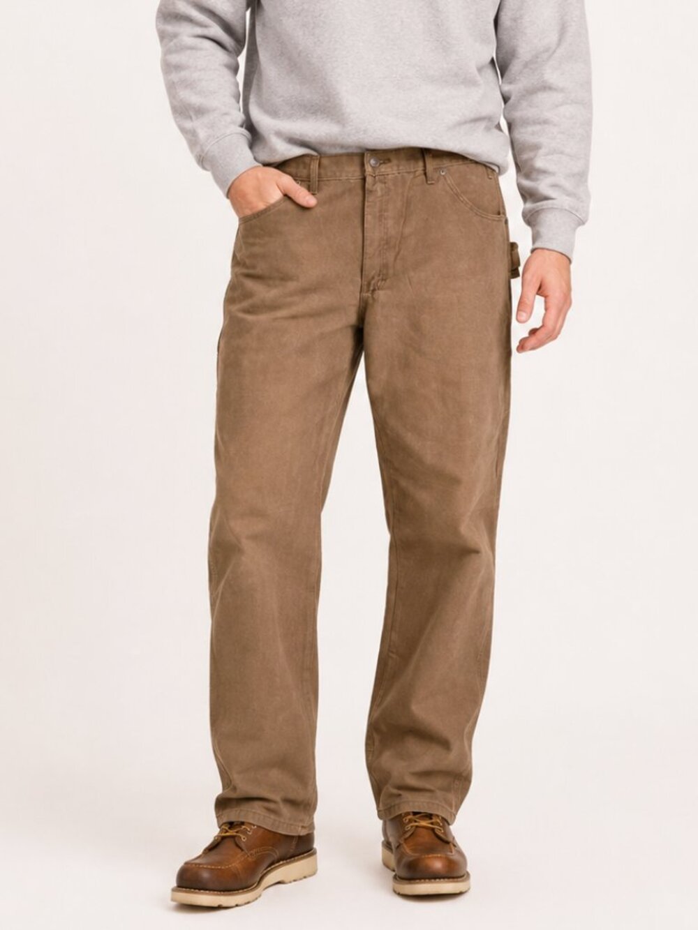Dickies Sanded Duck Carpenter Pants Timber Brown Relaxed Fit 40x32